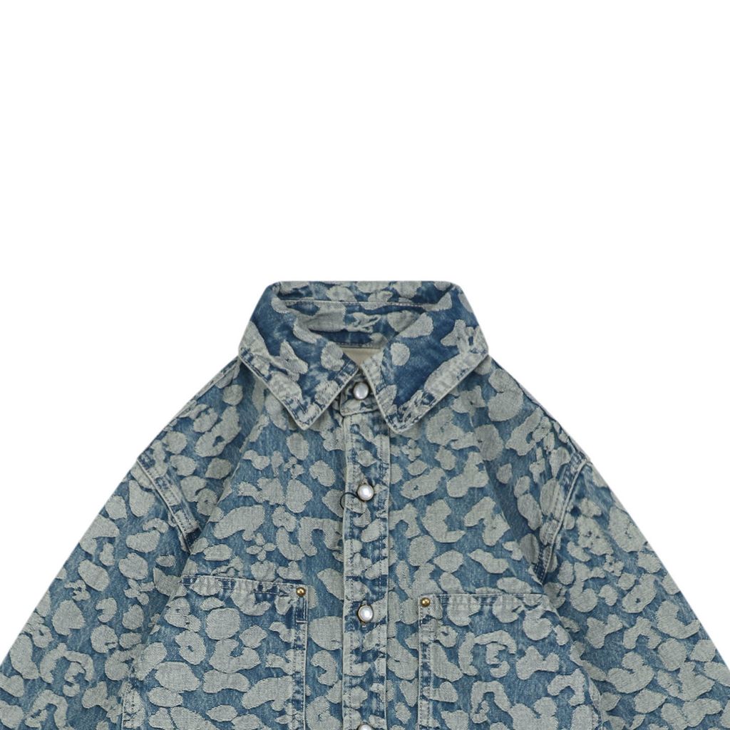 Louis Vuitton Leopard Camouflage Jacquard Denim Jacket