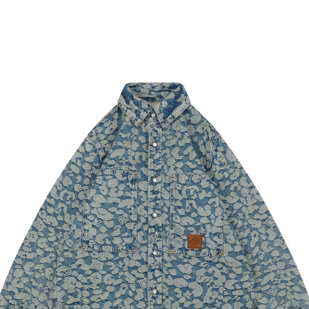 Louis Vuitton Leopard Camouflage Jacquard Denim Jacket
