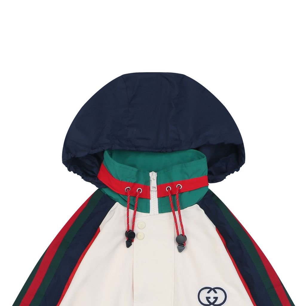Gucci Multicolor Mesh-Lined Hooded Jacket