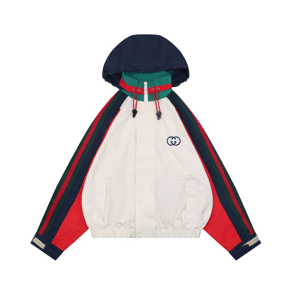 Gucci Interlocking G Color-Block Hooded Jacket