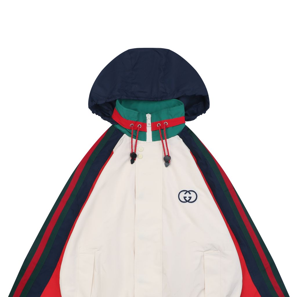 Gucci Multicolor Mesh-Lined Hooded Jacket