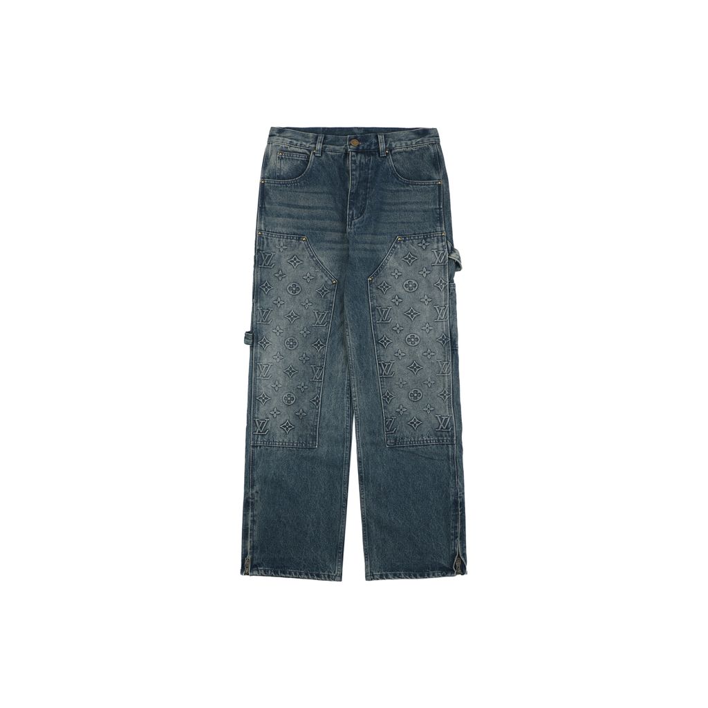 Louis Vuitton Monogram Embossed Denim Carpenter Pants