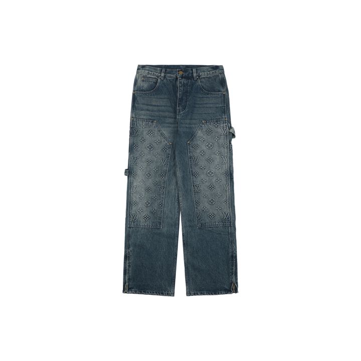 Louis Vuitton Monogram Embossed Denim Carpenter Pants