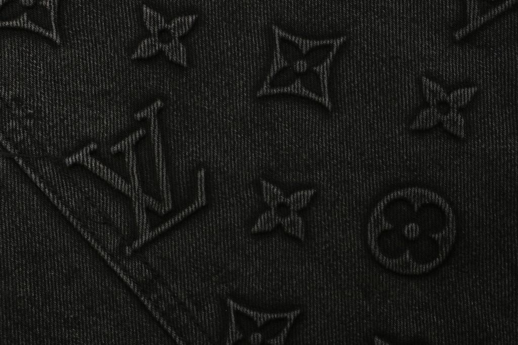 Louis Vuitton Washed Black Embossed Monogram Carpenter Pants