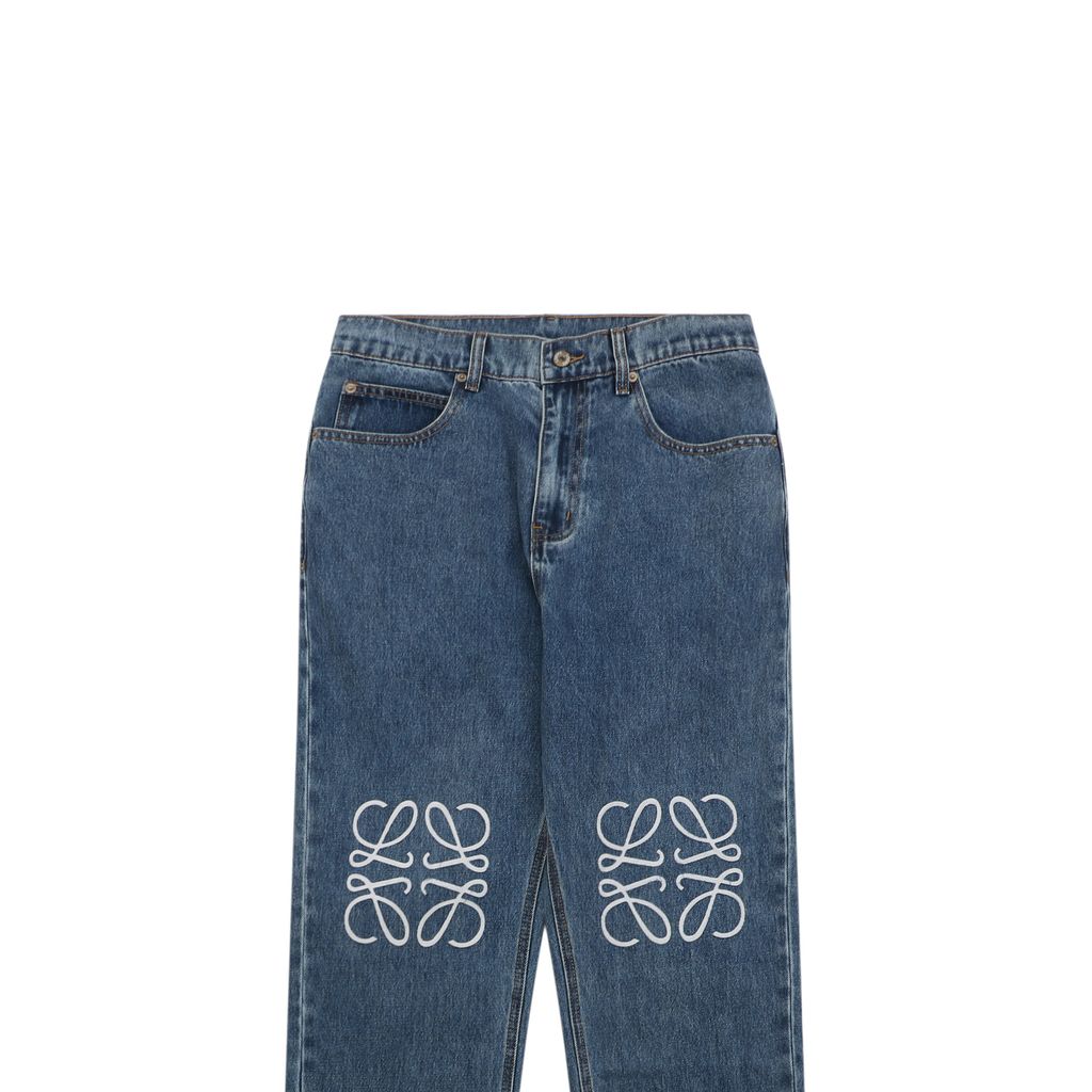 Loewe Black Laser-Cut Anagram Denim Jeans