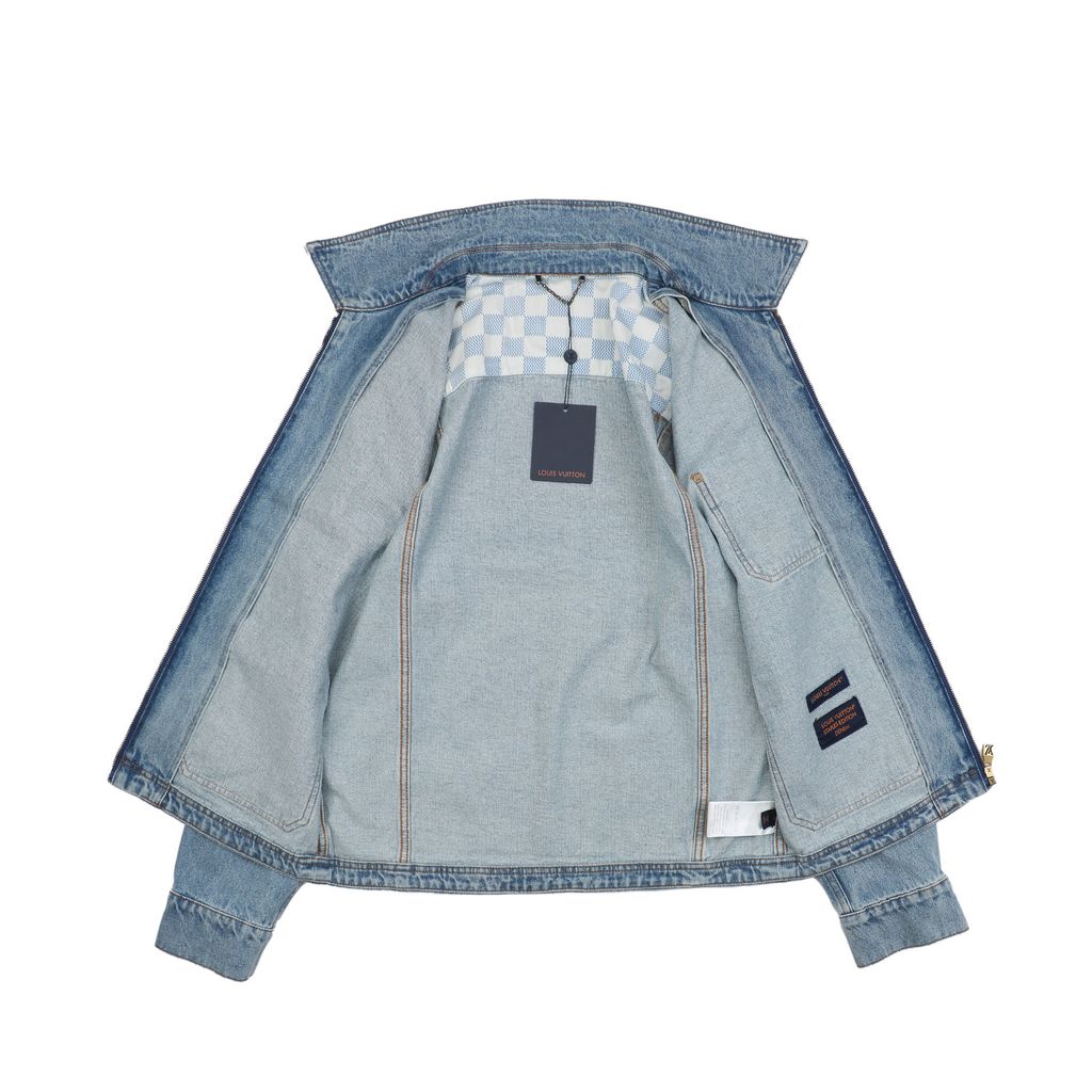 Louis Vuitton Suede Patch Contrast Stitch Trucker Jacket