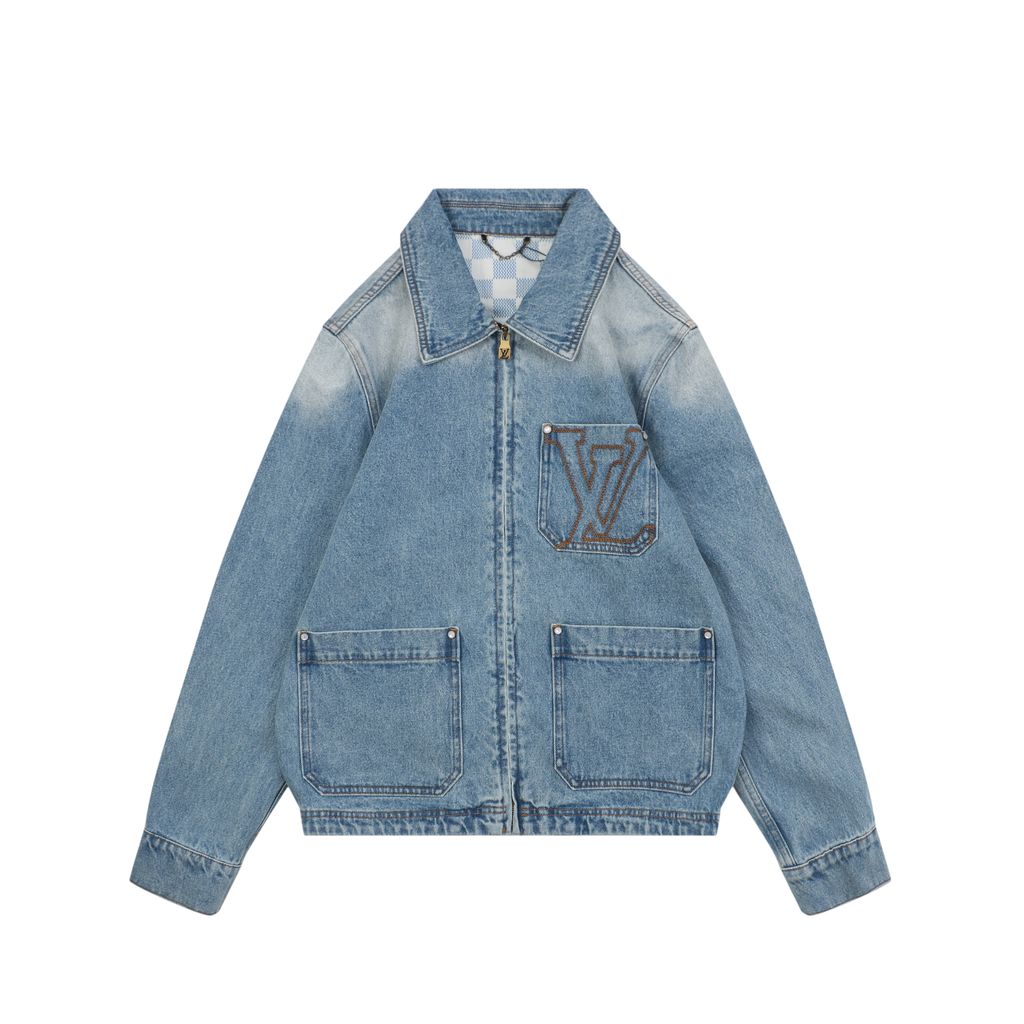 Louis Vuitton 24FW Contrast Stitch Denim Zip Jacket