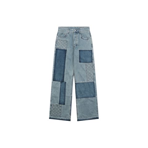 Louis Vuitton Washed Blue Monogram Jacquard Denim Pants