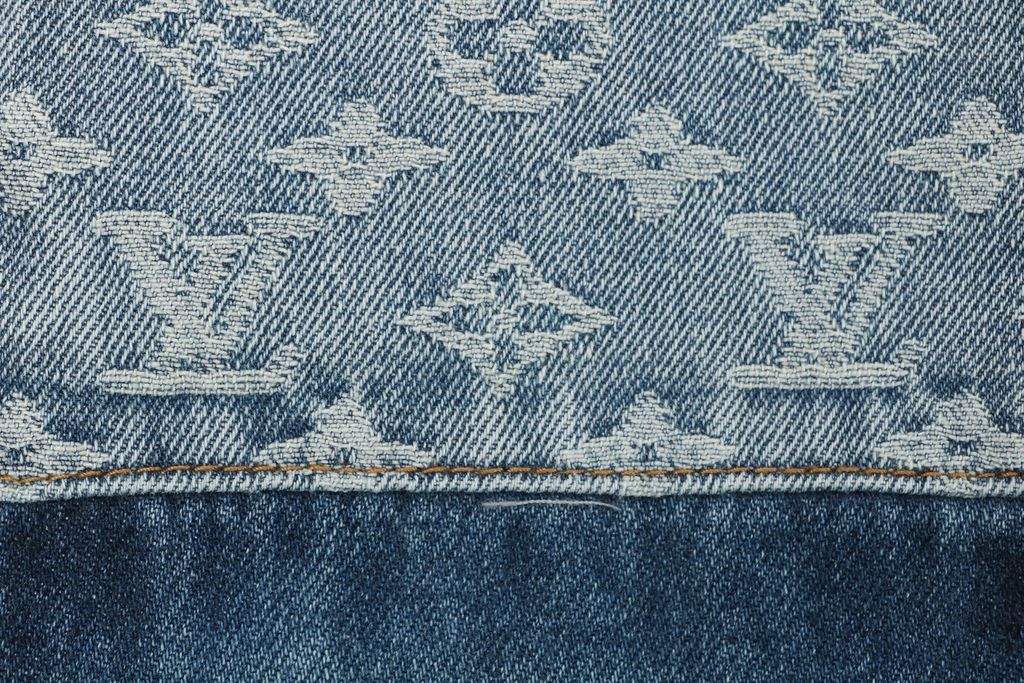 Louis Vuitton Blue Jacquard Patchwork Denim Pants