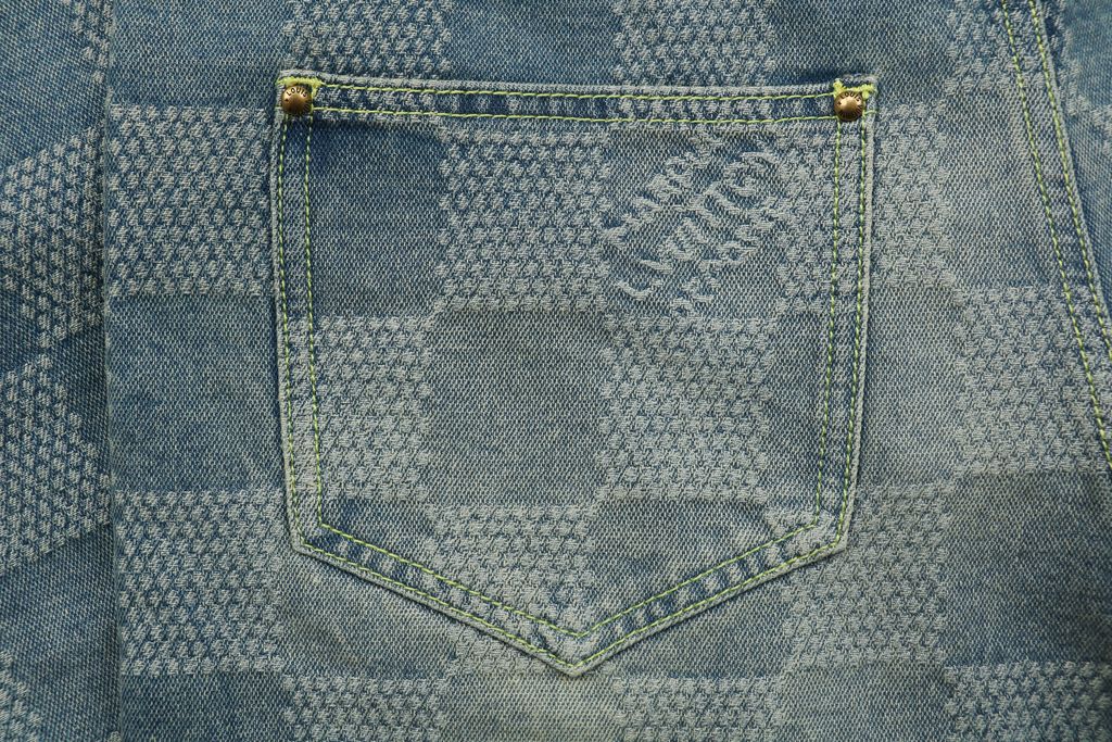 Louis Vuitton Washed Blue Damier Denim Pants