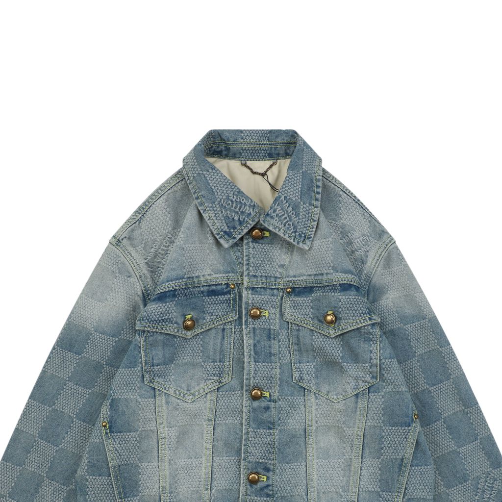 Louis Vuitton 3D Checkerboard Vintage Denim Jacket