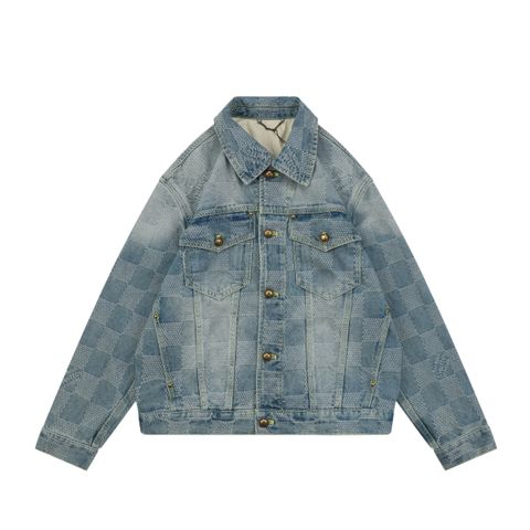 Louis Vuitton Washed Blue Damier Jacquard Denim Jacket
