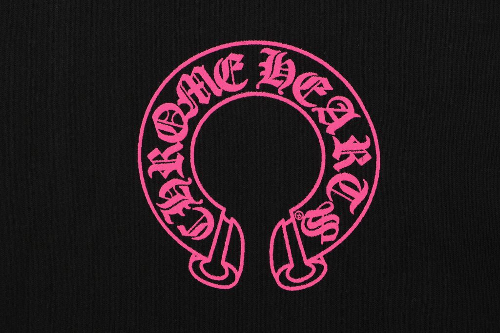 Chrome Hearts Cross Graphic Black Pink Heavyweight Hoodie