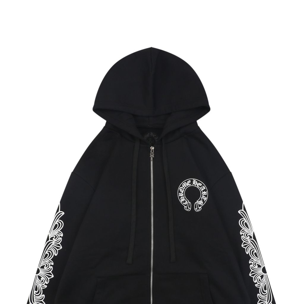 Chrome Hearts 420G Black Vintage Washed Zip Hoodie