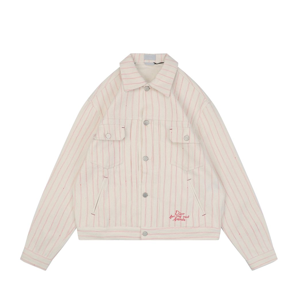 Christian Dior Hylton Nel Pink Stripe Cropped Jacket