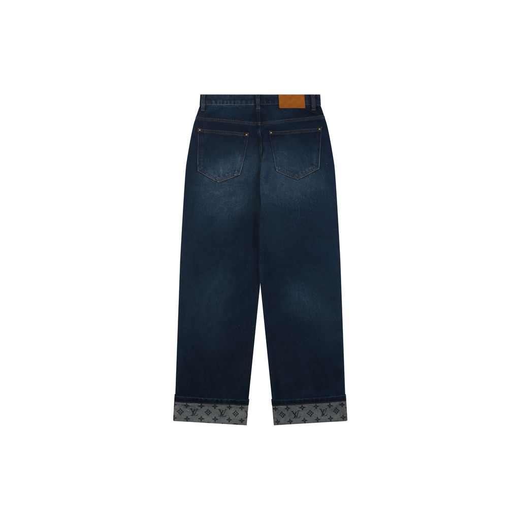Louis Vuitton Grey Monogram Hem Denim Jeans