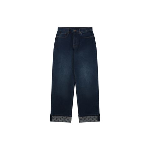 Louis Vuitton Grey Monogram Hem Denim Jeans