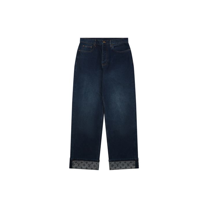 Louis Vuitton Grey Monogram Hem Denim Jeans