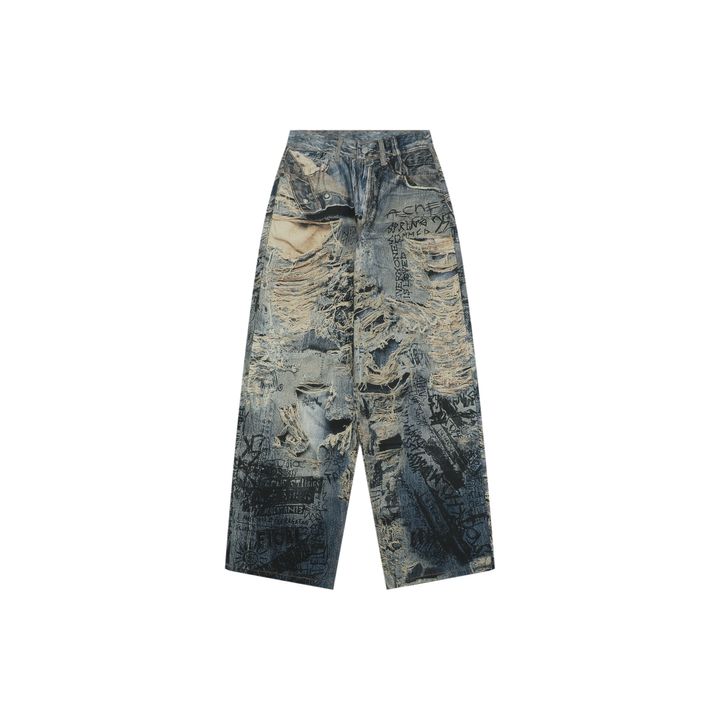 Acne Studios Ripped Trompe-L’Oeil Wide-Leg Jeans