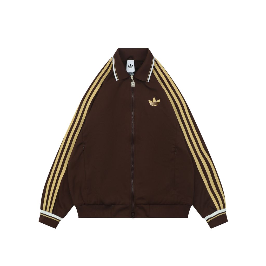 Adidas Trefoil Navy Brown Color-Block Track Jacket