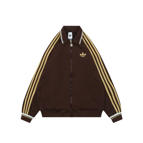 Adidas Trefoil Navy Brown Color-Block Track Jacket