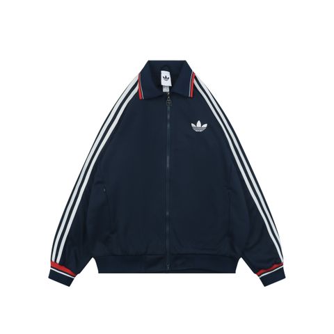 Adidas Trefoil Navy Brown Color-Block Track Jacket