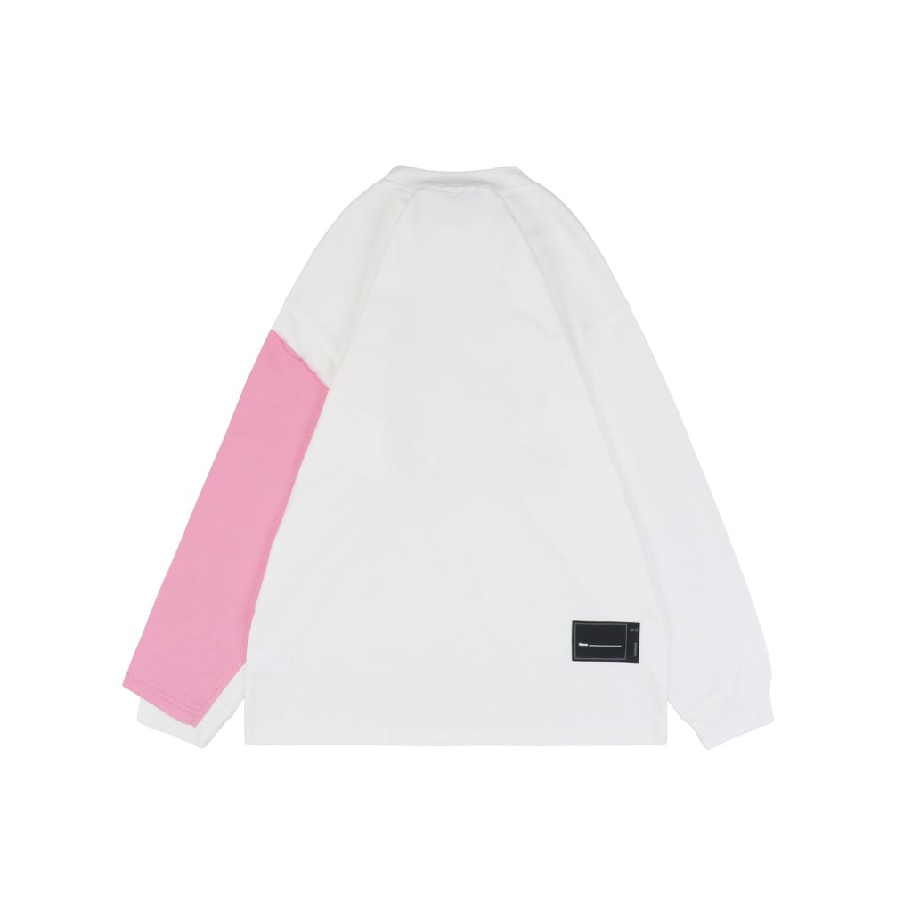 WE11DONE Contrast Sleeve Color-Block Long Sleeve T-Shirt