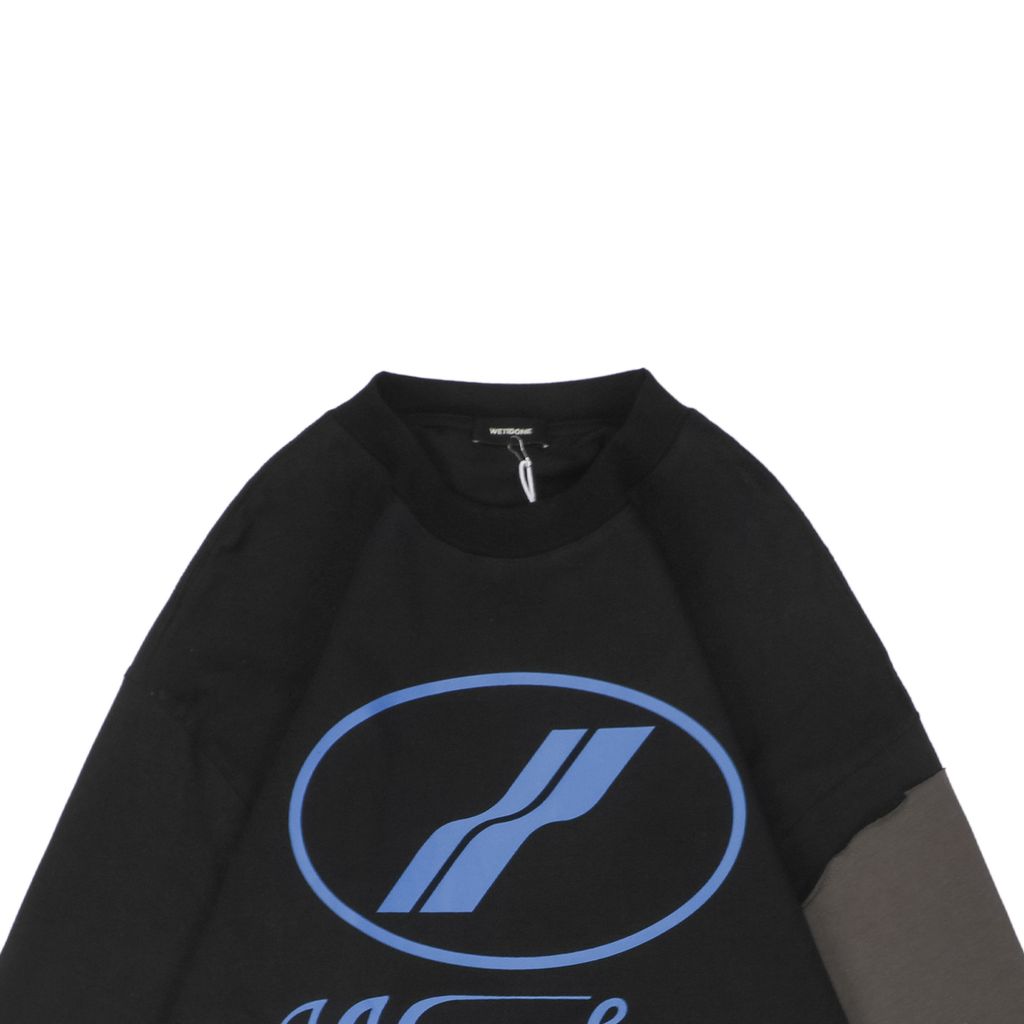 WE11DONE 80s Retro Graphic Layered Long Sleeve Tee