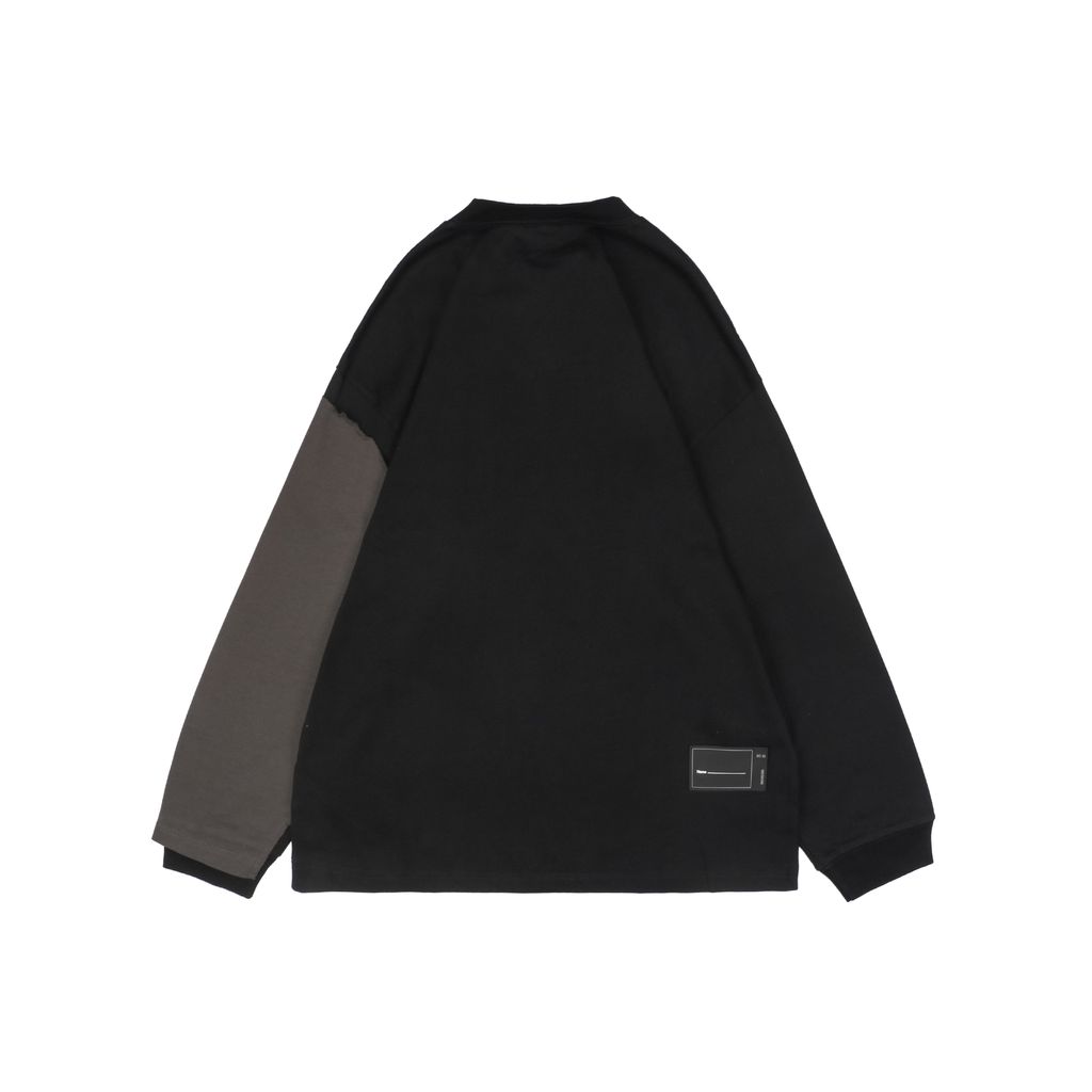 WE11DONE Contrast Sleeve Color-Block Long Sleeve T-Shirt