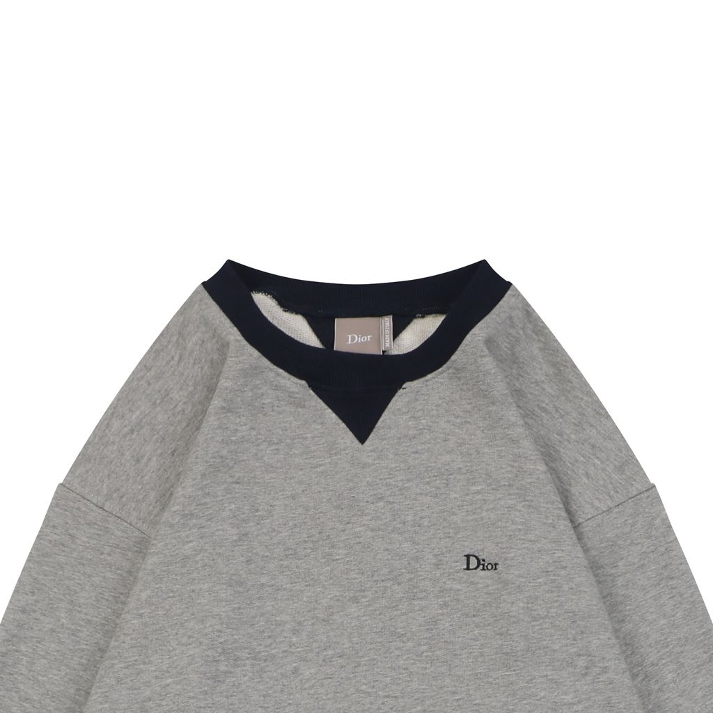 Dior 420G Contrast Crewneck Embroidered Pullover