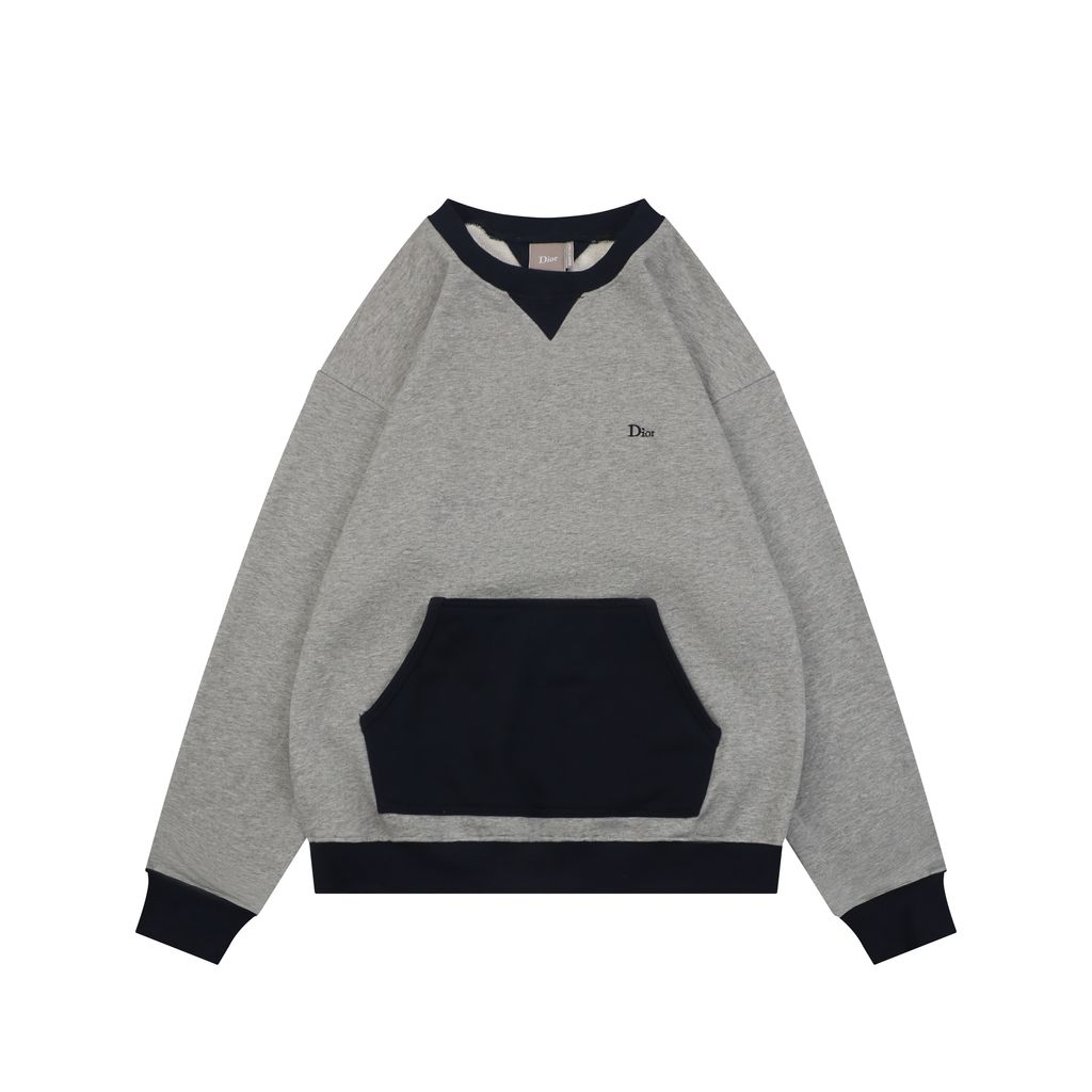 Christian Dior Color-Block Logo Embroidered Crewneck Sweatshirt
