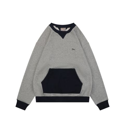 Christian Dior Color-Block Logo Embroidered Crewneck Sweatshirt