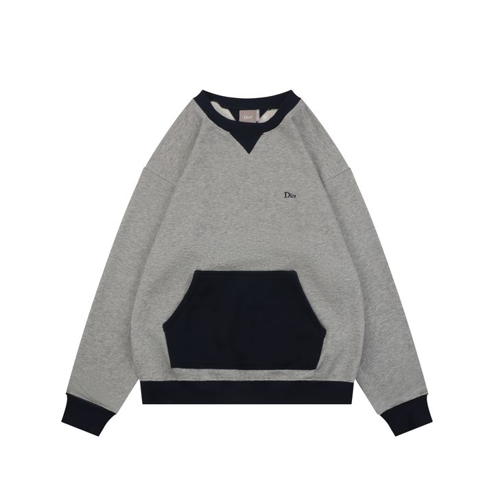 Christian Dior Color-Block Logo Embroidered Crewneck Sweatshirt