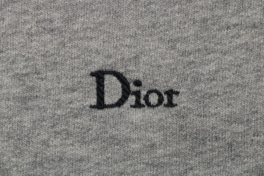Dior Grey Black 3D Logo Cotton Blend Sweatshirt