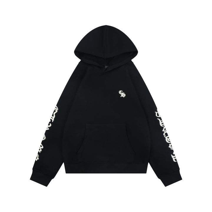 Chrome Hearts Sleeve Sanskrit Embroidered Zip Hoodie