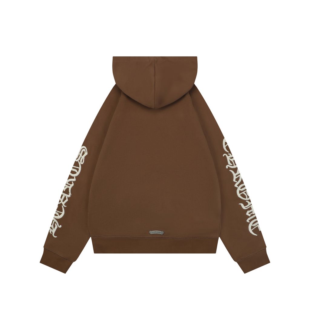 Chrome Hearts Sleeve Sanskrit Embroidered Zip Hoodie