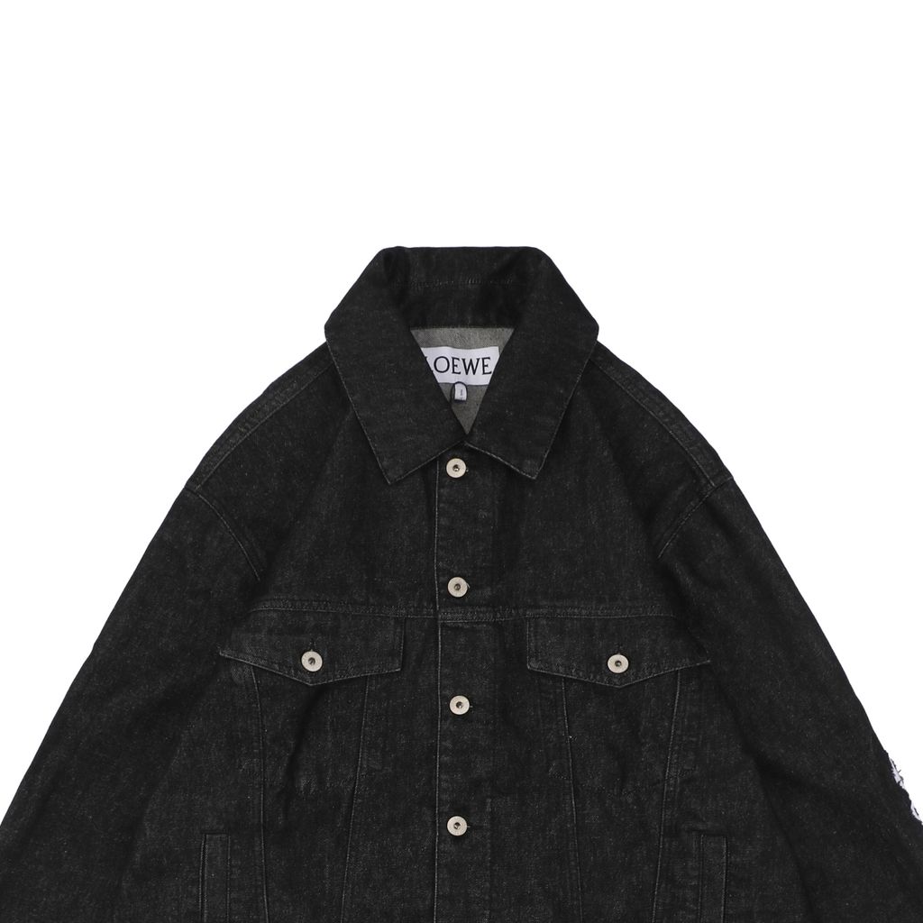 Loewe Black Laser-Cut Anagram Denim Jacket