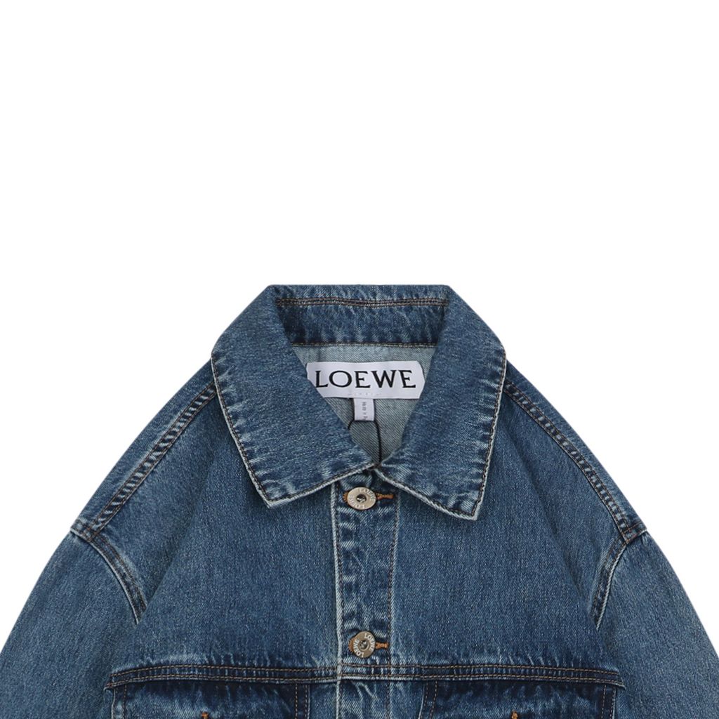 Loewe Black Laser-Cut Anagram Denim Jacket