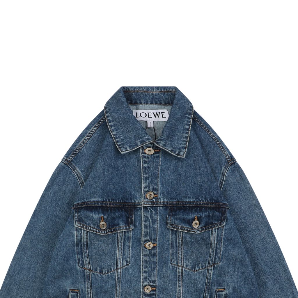 Loewe Black Laser-Cut Anagram Denim Jacket