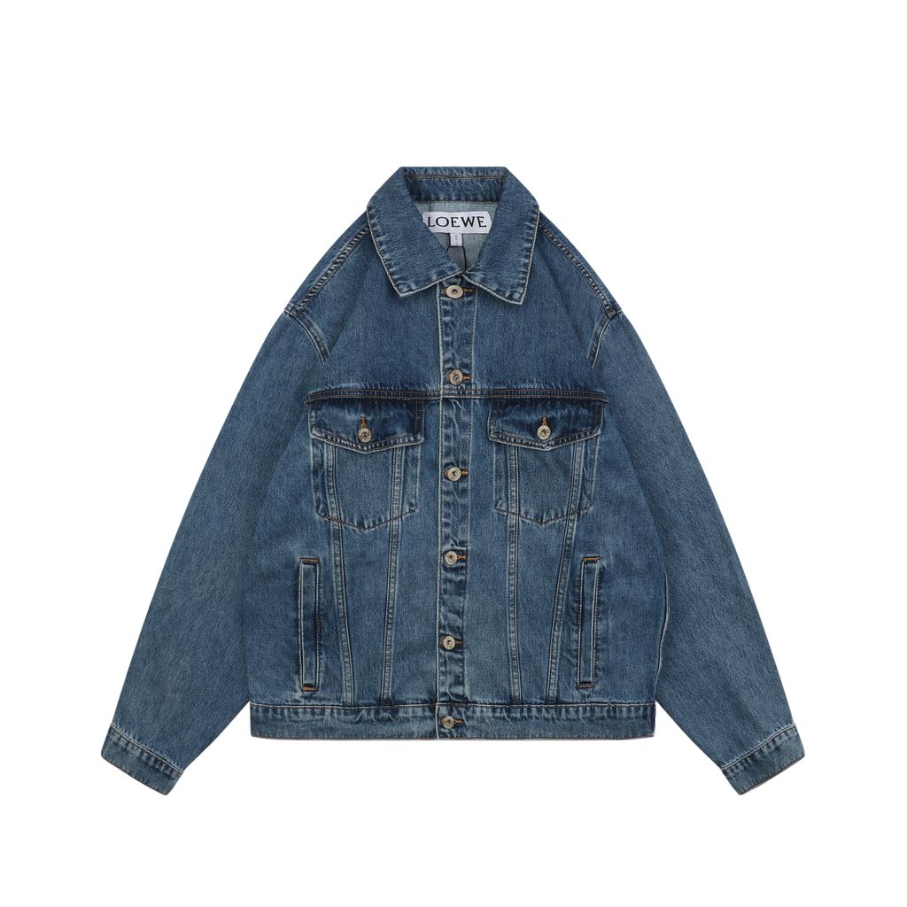 Loewe 24FW Anagram Elbow Cut-Out Denim Jacket