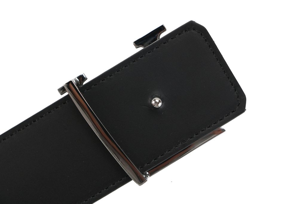 Louis Vuitton Checkered Leather Silver Buckle Belt
