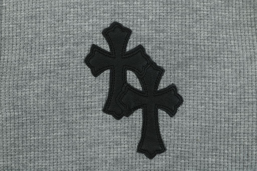 Chrome Hearts Grey Goatskin Cross Waffle Long Sleeve