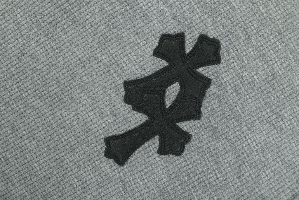 Chrome Hearts Grey Goatskin Cross Waffle Long Sleeve
