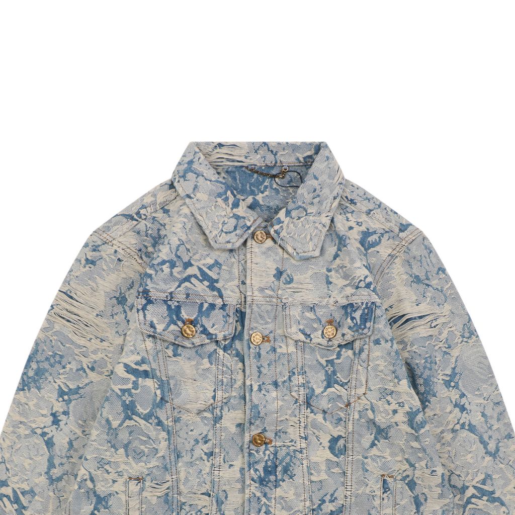 Louis Vuitton Heavyweight Floral Jacquard Embroidered Denim Jacket