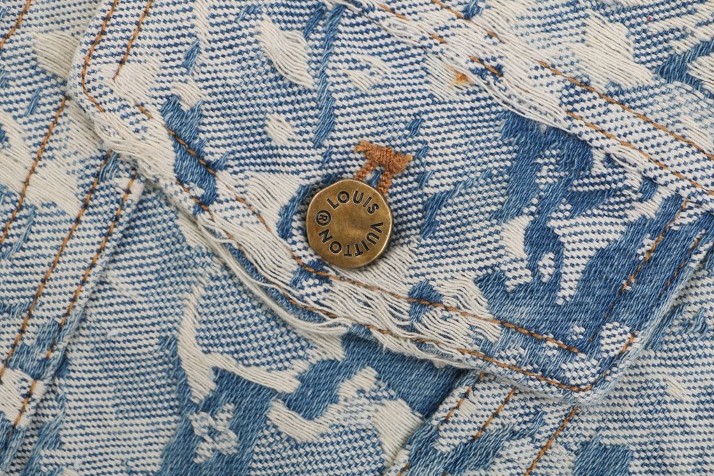 Louis Vuitton Distressed Monogram Sashiko Denim Jacket