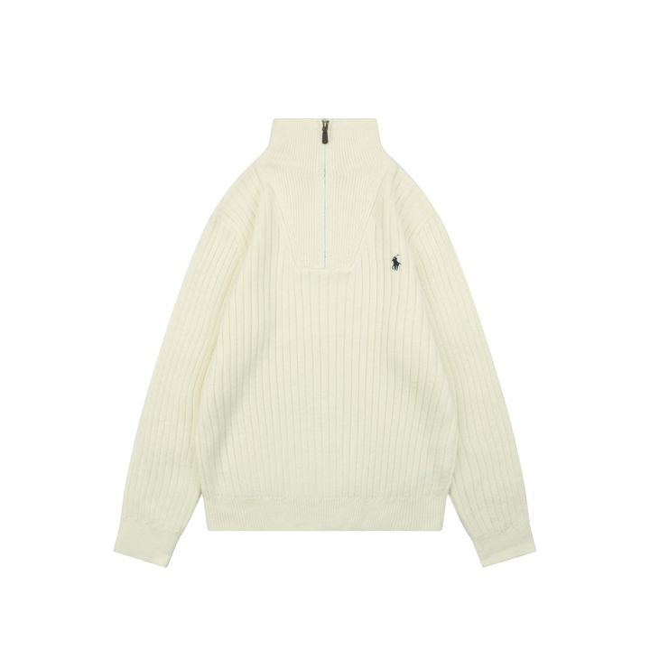 Ralph Lauren Pony Embroidered Ribbed Half-Zip Sweater
