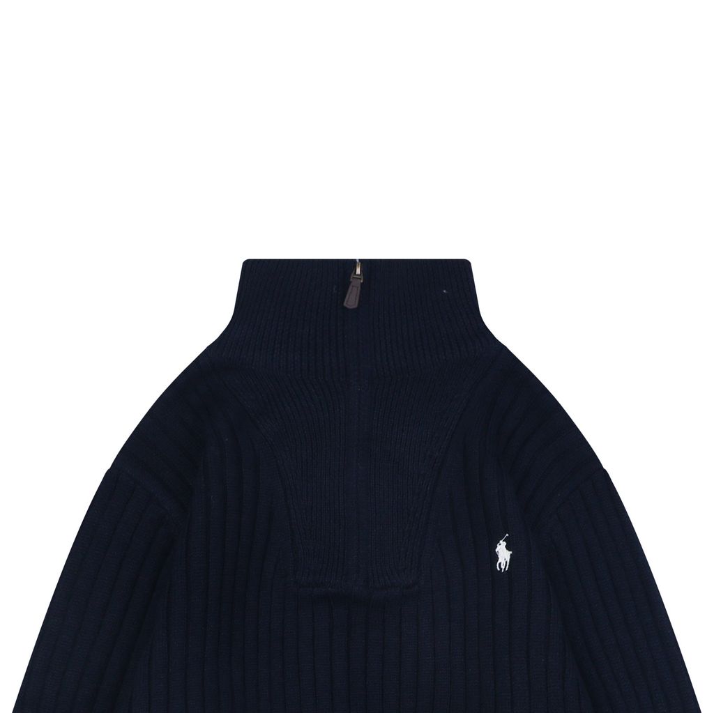 Ralph Lauren Ribbed Pony Half-Zip Pullover Sweater