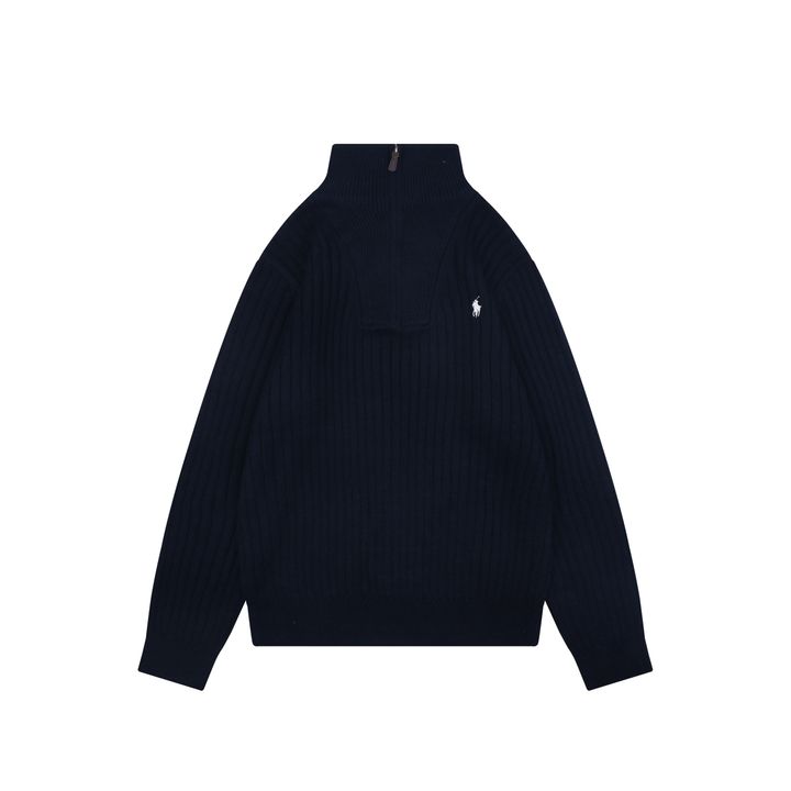 Ralph Lauren Pony Embroidered Ribbed Half-Zip Sweater