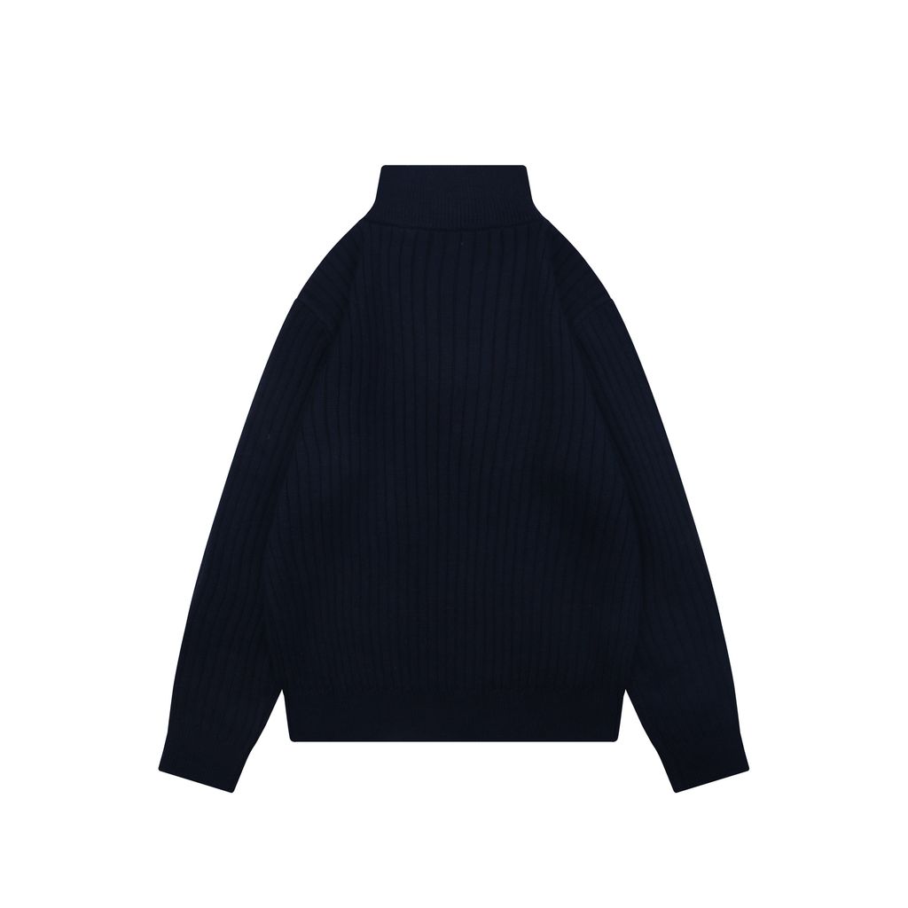 Ralph Lauren Pony Embroidered Ribbed Half-Zip Sweater