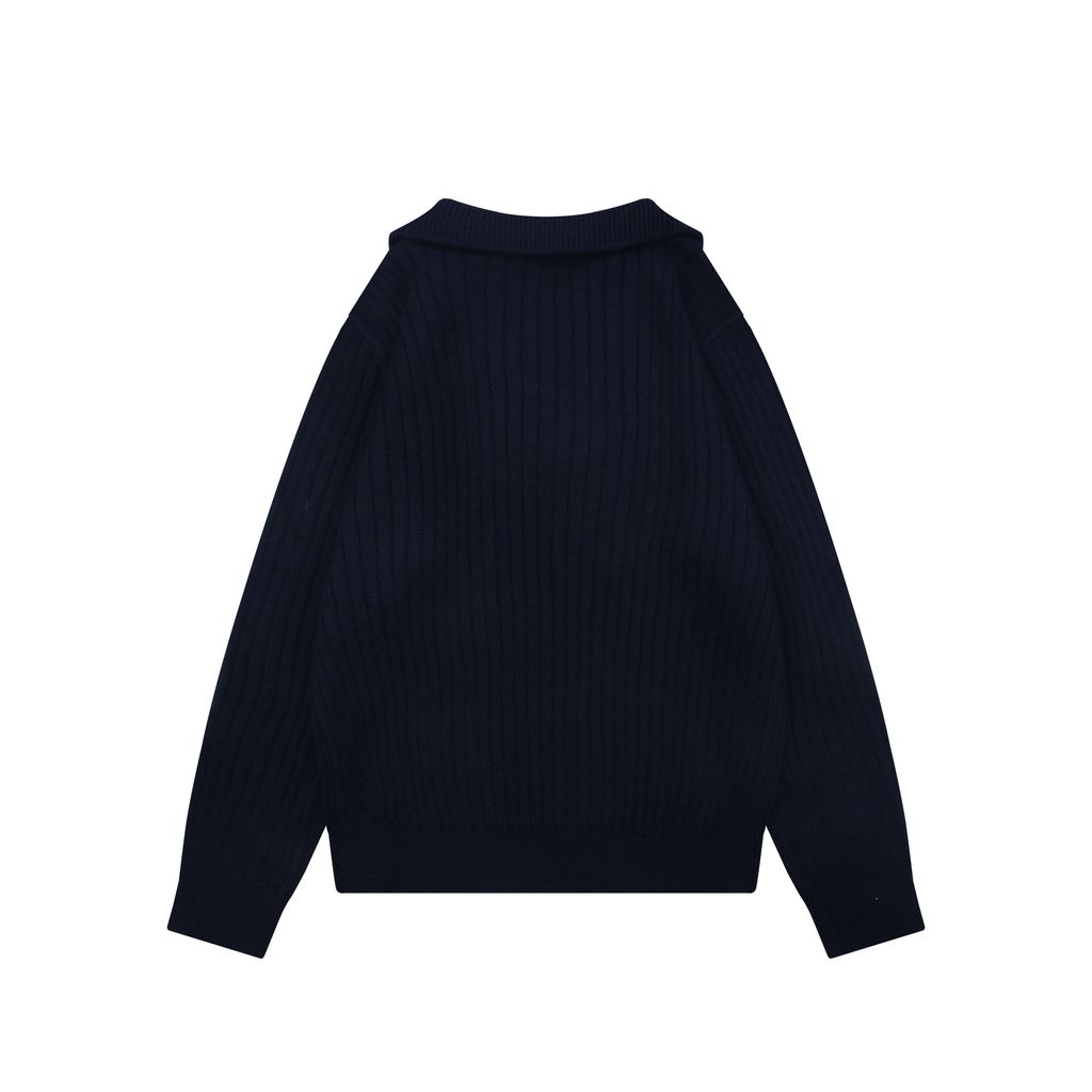 Ralph Lauren Wool Blend Mock Neck Quarter-Zip Knit